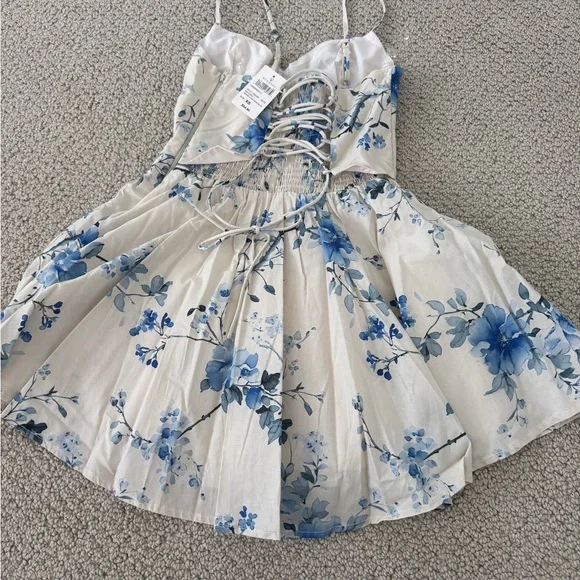 Windsor Blue Floral Kids Dress - Picture 2 of 3